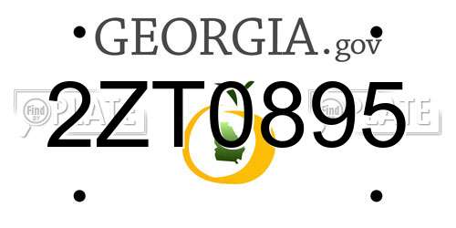 2ZT0895 Georgia License Plate
