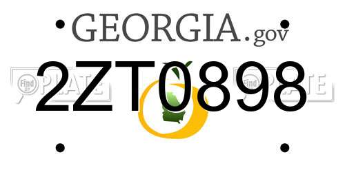 2ZT0898 Georgia License Plate