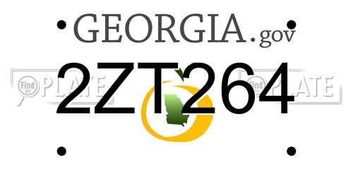 2ZT264 Georgia License Plate