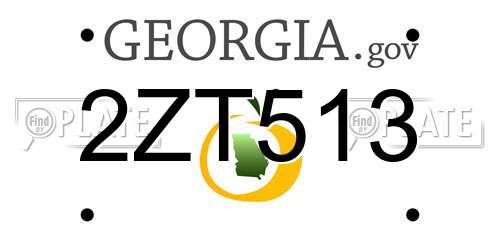 2ZT513 Georgia License Plate