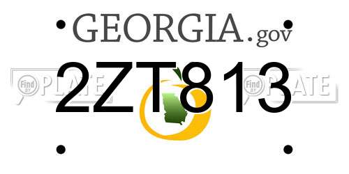 2ZT813 Georgia License Plate
