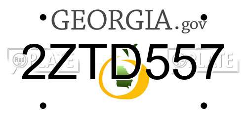 2ZTD557 Georgia License Plate