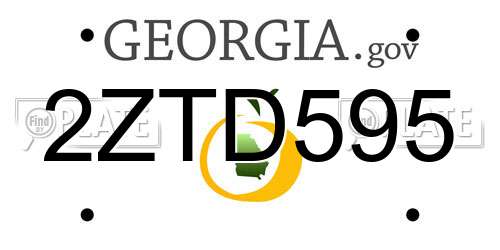 2ZTD595 Georgia License Plate