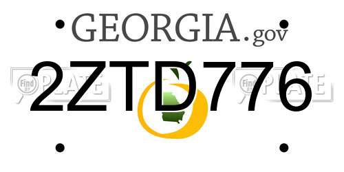 2ZTD776 Georgia License Plate