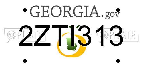 2ZTI313 Georgia License Plate