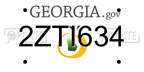 2ZTI634 Georgia License Plate