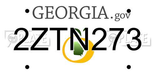2ZTN273 Georgia License Plate