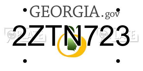 2ZTN723 Georgia License Plate