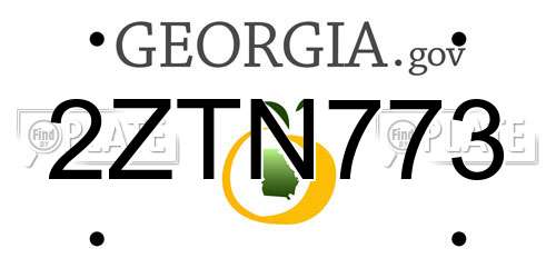 2ZTN773 Georgia License Plate