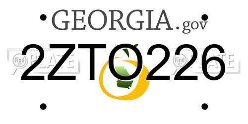 2ZTO226 Georgia License Plate