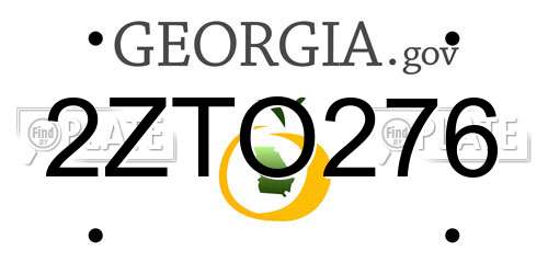 2ZTO276 Georgia License Plate