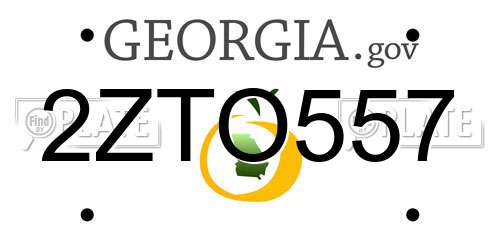 2ZTO557 Georgia License Plate