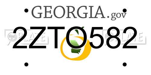 2ZTO582 Georgia License Plate