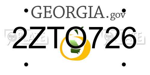 2ZTO726 Georgia License Plate