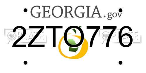 2ZTO776 Georgia License Plate
