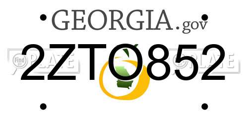 2ZTO852 Georgia License Plate