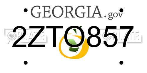 2ZTO857 Georgia License Plate