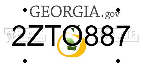 2ZTO887 Georgia License Plate