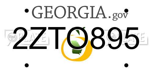 2ZTO895 Georgia License Plate