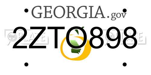 2ZTO898 Georgia License Plate