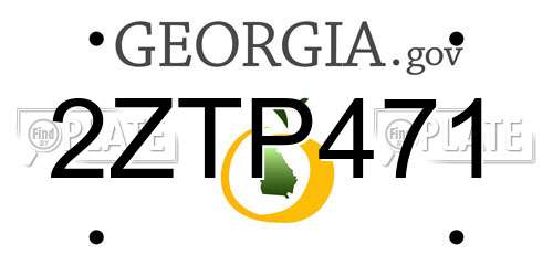 2ZTP471 Georgia License Plate
