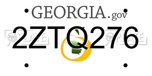 2ZTQ276 Georgia License Plate