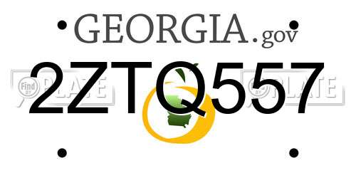 2ZTQ557 Georgia License Plate