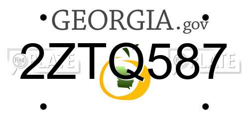 2ZTQ587 Georgia License Plate