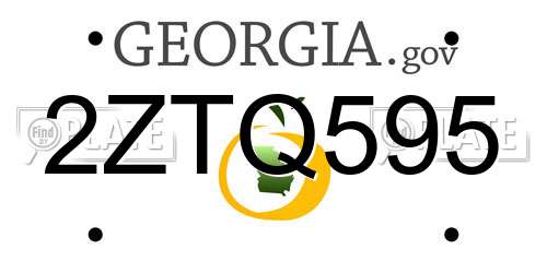 2ZTQ595 Georgia License Plate