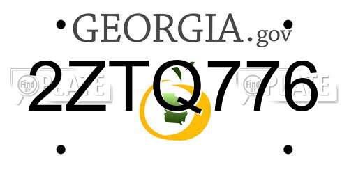 2ZTQ776 Georgia License Plate