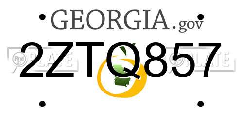 2ZTQ857 Georgia License Plate