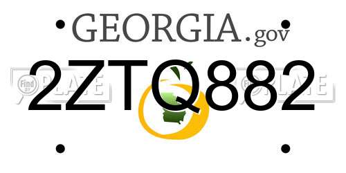 2ZTQ882 Georgia License Plate