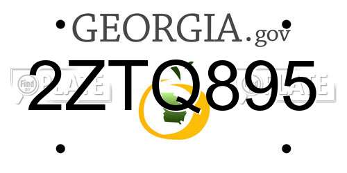 2ZTQ895 Georgia License Plate