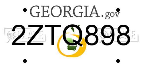 2ZTQ898 Georgia License Plate