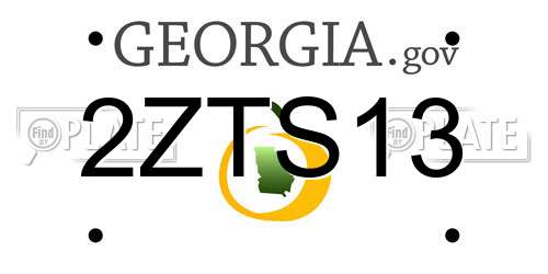 2ZTS13 Georgia License Plate