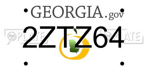 2ZTZ64 Georgia License Plate