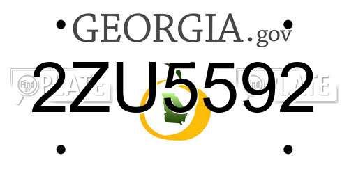 2ZU5592 Georgia License Plate