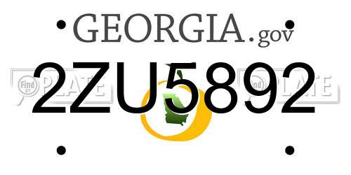 2ZU5892 Georgia License Plate