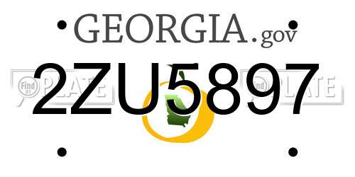 2ZU5897 Georgia License Plate