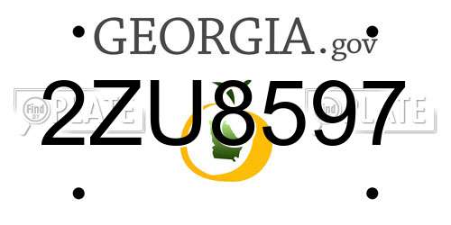 2ZU8597 Georgia License Plate