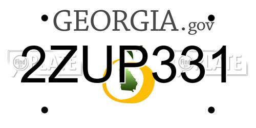 2ZUP331 Georgia License Plate