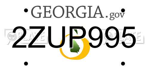 2ZUP995 Georgia License Plate