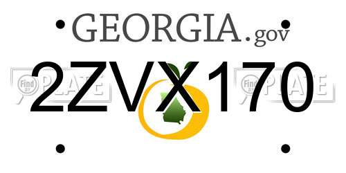 2ZVX170 Georgia License Plate