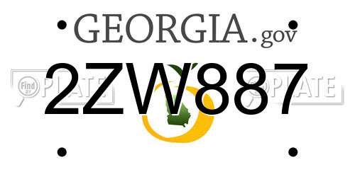 2ZW887 Georgia License Plate