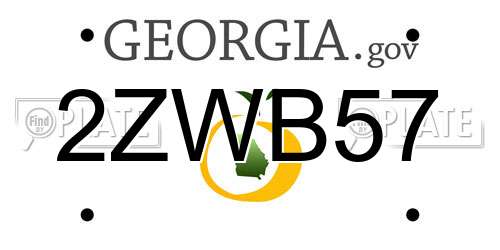 2ZWB57 Georgia License Plate