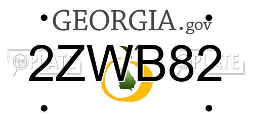 2ZWB82 Georgia License Plate