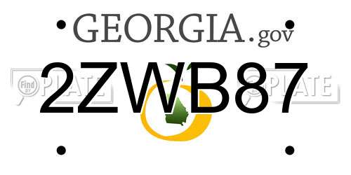 2ZWB87 Georgia License Plate