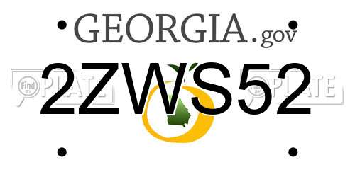 2ZWS52 Georgia License Plate