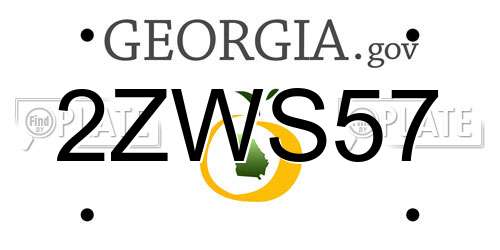 2ZWS57 Georgia License Plate