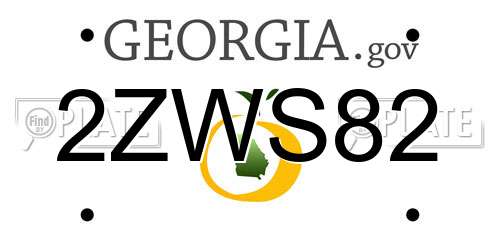 2ZWS82 Georgia License Plate